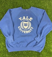 Vintage 90s YALE University Sweatshirt XL Puff Print Graphic TNT Crest