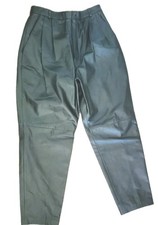 Vintage Genuine Leather Pants Size 36 Women's Black 5 Pocket High Waist 80s 90s