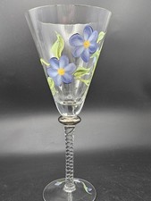 Bella Lux Hand Painted Floral Oversized Martini Glass Chalice 32oz Romania 10"