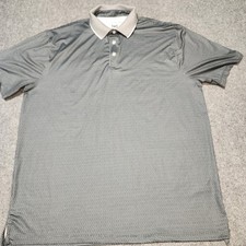 Hickey Freeman Shirt Mens XL Black Geometric Print Casual Performance Golf Polo
