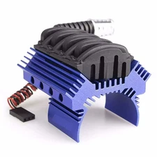 Powerhobby V8 Engine Motor Heatsinks & Cooling Fan FOR TRX-4 / SCX10 BLUE