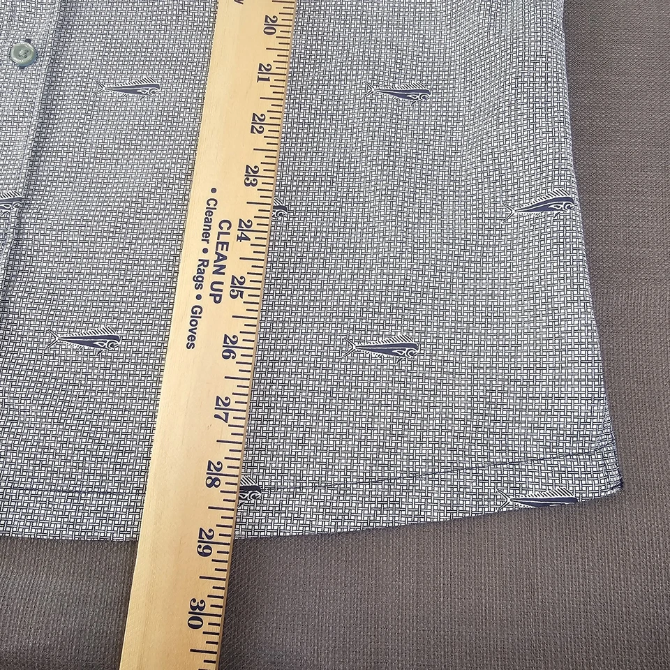 Camisa Aloha Gráfica Wahoo/Dorado Azul Tori Richards Tamanho MED - Imagem 4 de 4