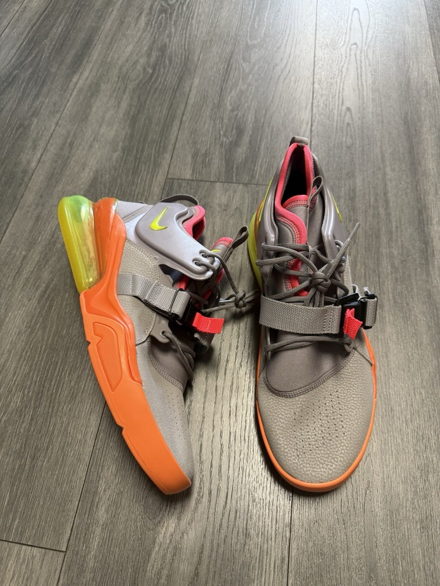 2017 Nike Air Force 270 Men Sherbert Gray/Orange Shoes Size 