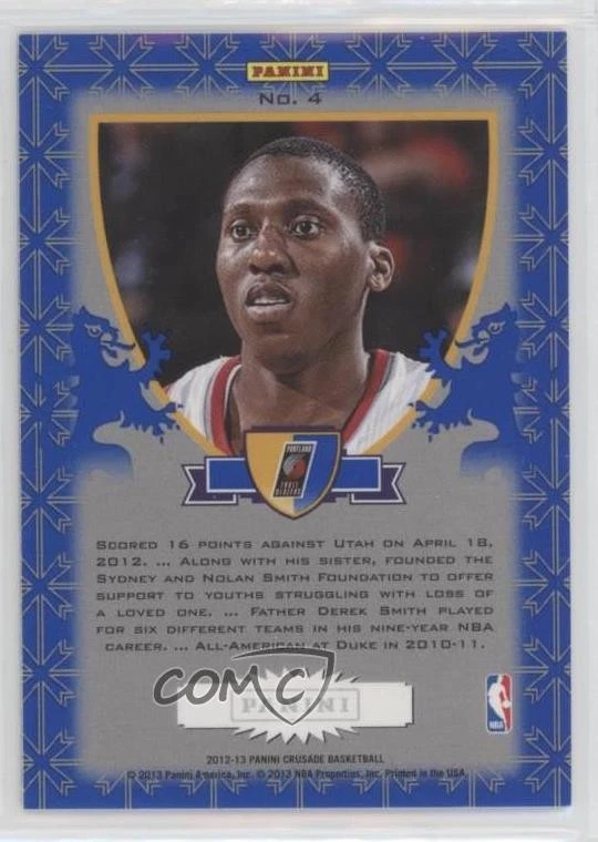 2012-13 Panini Crusade Crusade Blue Nolan Smith #4 Rookie RC - Image 2 of 2