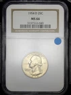 1954-D 25C NGC MS 66 Silver Washington Quarter [040]