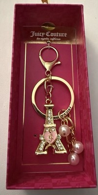 Juicy Couture Gold Tone Eiffel Tower Keychain Bag Charm