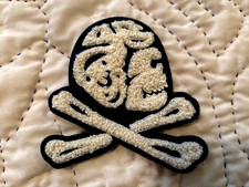 NEW Polo Ralph Lauren Sportsman Chenille Skull Head Crossbones Sew Shirt patch