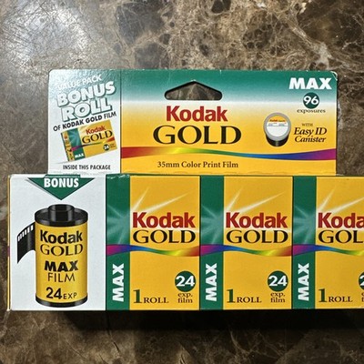 Kodak Gold Max 800 35mm Film 4 Rolls 24 Exp Each Self Adjusting 96 Exposures