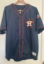 Men's Houston Astros Navy XL Blue Button-Up MLB Baseball Jersey Majestic Dynasty