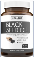 Black Seed Oil 120 Softgels Cold Pressed Nigella Sativa 500mg Capsules