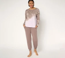 Anybody Regular Cozy Knit Tie-Dye Top and Jogger Set SmkyTaupe/Lvndr XS New