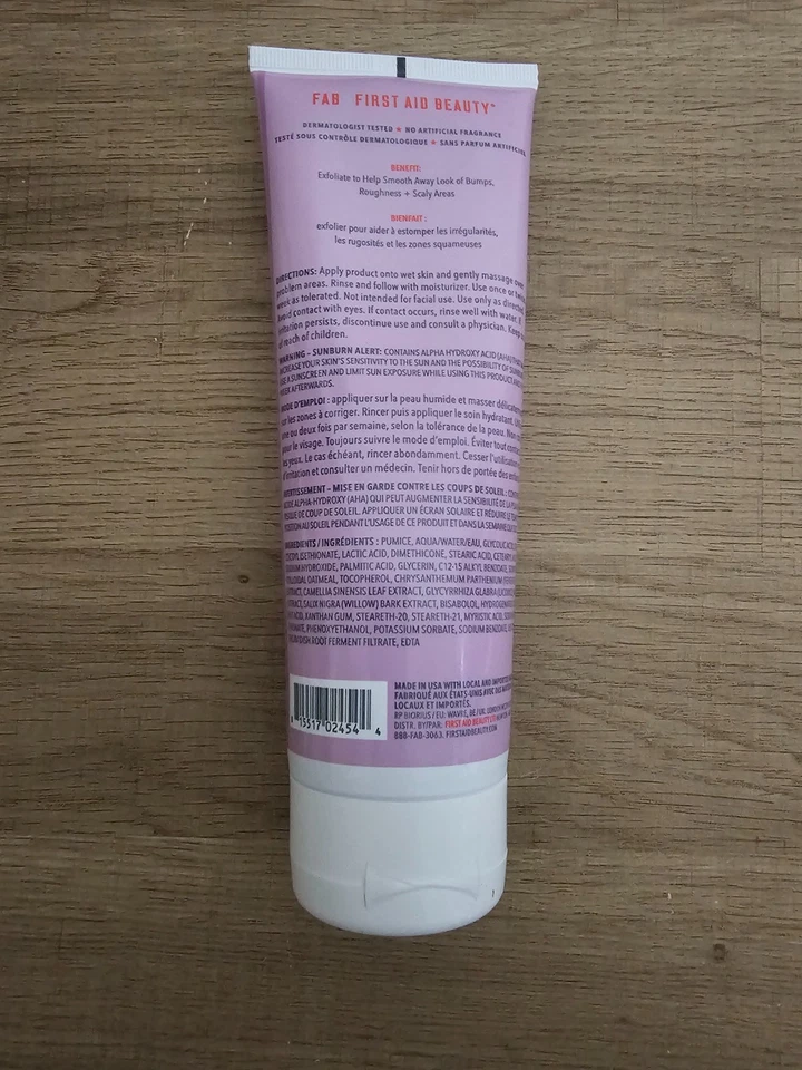 First Aid Beauty KP Bump Eraser Exfoliating Body Scrub, with 10% AHA, 8 oz NEW - Image 2 of 3