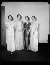 Photo:1934 Women Formal Gowns Group Portrait Evening Dresses