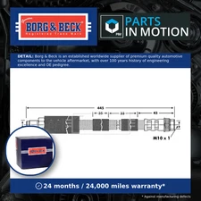 Brake Hose fits PEUGEOT 307 3B, 3E, 3H 1.6 Front 00 to 12 Hydraulic B&B Quality