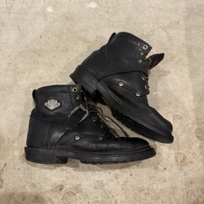 HARLEY DAVIDSON 'Faded Glory' FLAWS Black Leather Motorcycle Boots Womens 8