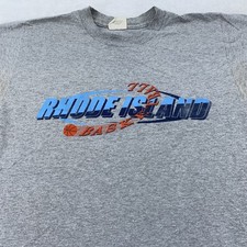 Vintage Rhode Island Shirt Mens Medium Gray Basketball NCAA College 90s USA Made