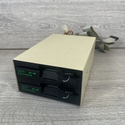 Externes Dual 5,25'' Diskettenlaufwerk Gehäuse Datenaustausch Vintage ungetestet
