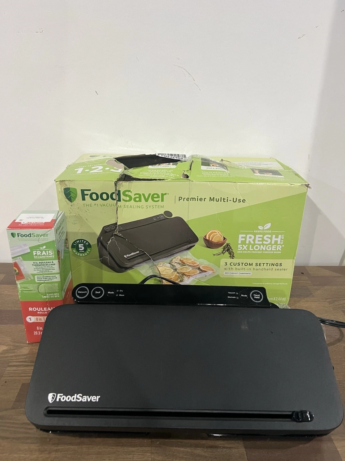 FoodSaver Premier Multi-Use Vacuum Sealer Black, Auto Shut-off, Roll Included