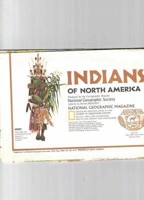 National Geographic December 1972 Map Indians of North America Before Columbus