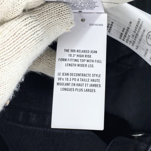 Pantalones de mezclilla Abercrombie Fitch para mujer negros años 90 relajados con ventilación alta dobladillo 35 x 31 - Imagen 17 de 17