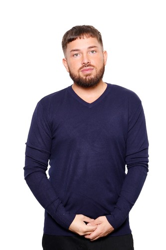 Men's Plain Long Sleeve V-Neck Jumper Tshirt Mens Pullover top sweatshirt (8007) - Picture 14 of 16