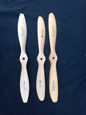 Top Flite Airplane Propeller 11-6 10-6 And Rev-up 10-8w Lot Of 3 Wooden