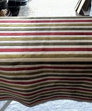 Vtg Striped Cotton Velvet Upholstery Fabric 57”x1Y MANY MORE YARDS AVAILABLE