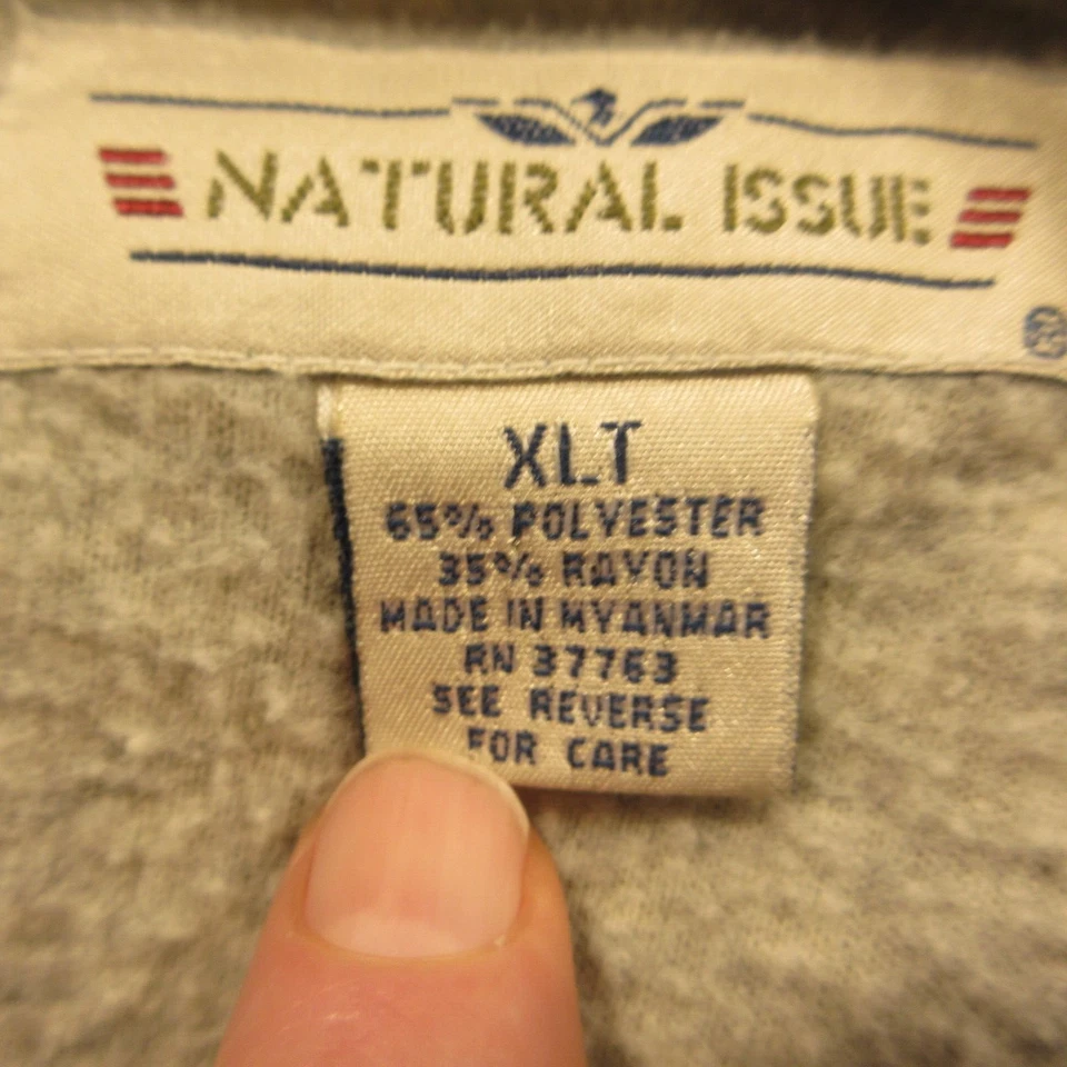 Мужской флисовый свитер на молнии Natural Issue размер XLT - Изображение 3 из 4