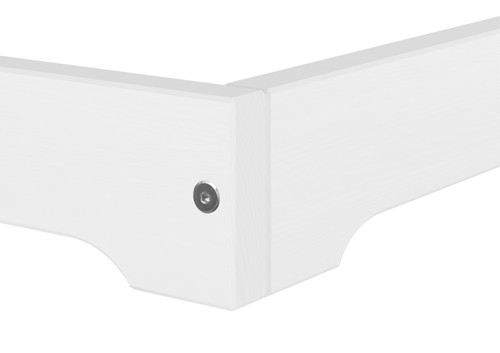 Letto a terra extra-lungo Futon letto extrabasso in legno 140x220 pino bianco - Foto 9 di 11