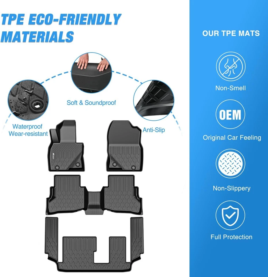 Nilight Floor Mats for Mazda CX-9 CX9 (7 Seat Only) 2016-2023 Floor Liners — 第 3/4 张图片