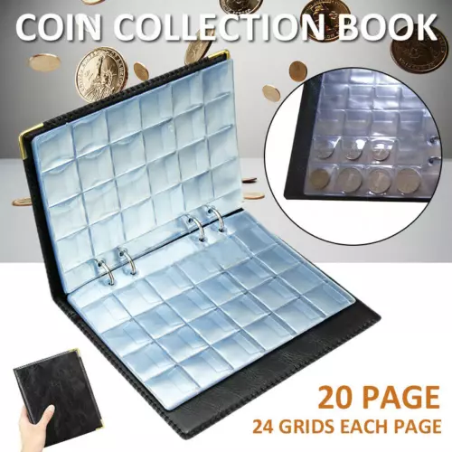 480 Coin Collection Book Holder Album Coins Storage Organizer for Collectors US - Picture 2 of 15