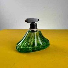 bottiglia portaprofumo deco in vetro molato verde