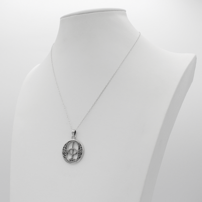 Moonlight Mysteries Sterling Silver Chalice Well Pendant - Sacred Symbol Of Avalon - View #2