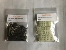 Aurora Slot Car Track - 200 Pins, 100 White Locks, Connectors, Joiners - New