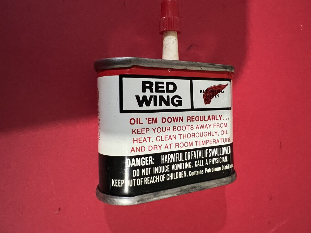 Vintage 1970's Red Wing Boot & Shoe Oil handy household empty