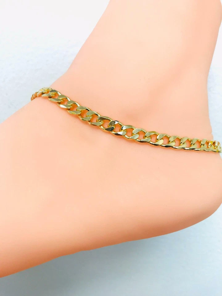New 18K Gold Filled Beautiful Anklet Bracelet 10”,GF Anklet Bracelet for Womens. - Image 3 of 4