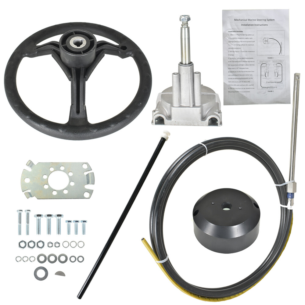 13 Feet Boat Rotary Steering System Outboard Kit Marine With 12.4