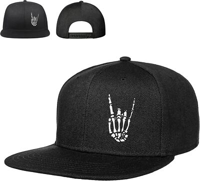 Men's Snapback Hat - Black Customizable Flat Bill Baseball Cap, 100% Cotton - View #7
