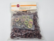 Bulk VTG Zim's Brown E-Type 17mm Oval Plastic Animal Safety Nose Craft Doll Toy