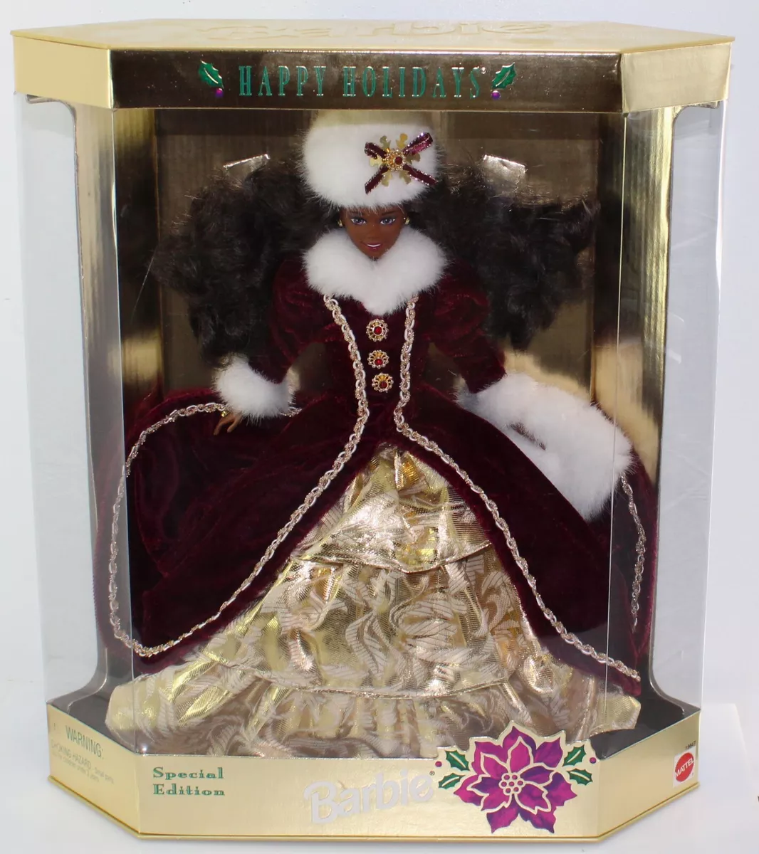 1996 Happy Holidays Barbie African American Doll Christmas 15647 New NRFB