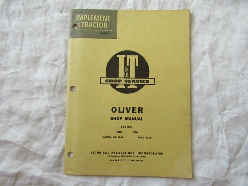 1962 Oliver 1800 1900 tractor service shop manual - 第 1/9 張圖片