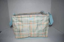 Thirty One SQUARE Utility Tote in Spring Plaid NWT