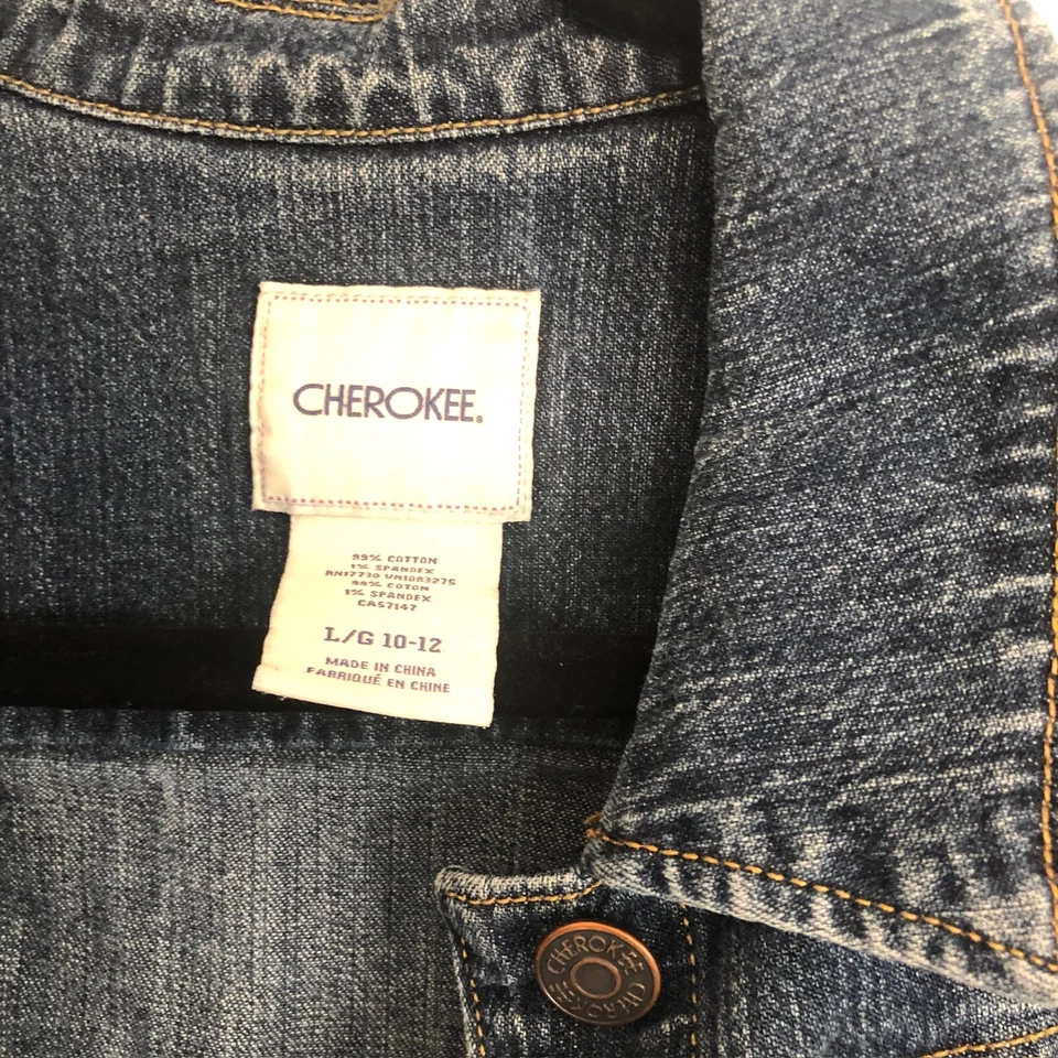 Chaqueta vaquera de mezclilla Picasso Peace Dove pintada a mano arte acrílico niña talla 10-12 Foto 4 de 4