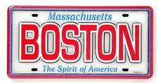Boston Massachusetts License Plate Dual Layer MDF Magnet