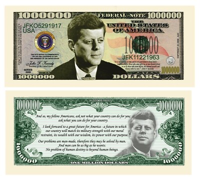 PACK OF 50 BILLS-JOHN F. KENNEDY (JFK) COMMEMORATIVE MILLION