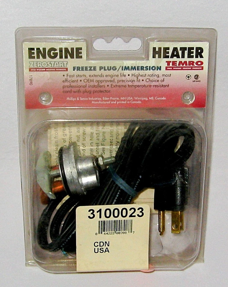 Bloque calentador tapón congelador motor DX Zerostart/Temro 3100023 para Honda Ford selecto Foto 4 de 4