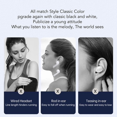 (White)Clip Headphones Headphones Clip Type Earphones With Charging Case And - Zdjęcie 12 z 24
