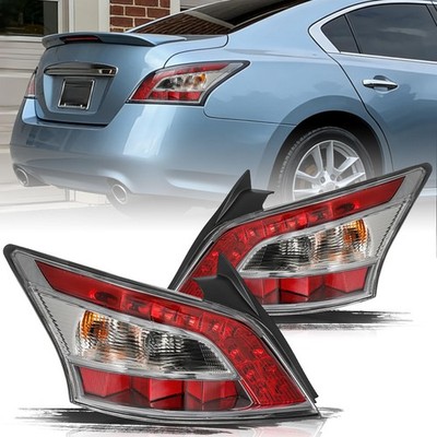 Maxima Tail Light Assembly 2012-2014 Rear Brake Lamp with Bulbs Outer Red Pair