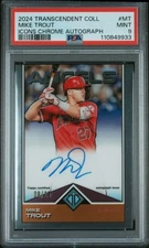 Graded 2024 Transcendent Mike Trout #MT Icon Chrome Auto /25 Baseball Card PSA 9