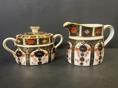 Royal Crown Derby Old Imari Creamer & Lidded Sugar Bowl Perfect! Retail $1,620